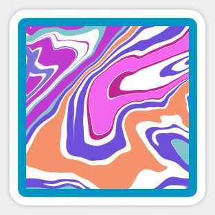 Colorful Retro Abstract Swirls Marble Pattern Sticker